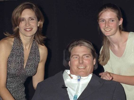 Christopher Reeve, Dana Reeve, and Alexandra Reeve at the premiere of "In the Gloaming".