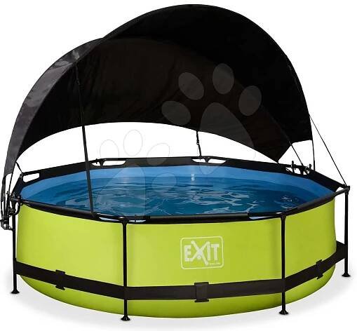 Exit Toys Lime s kartušovou filtrací a přístřeškem 300 x 76cm zelená