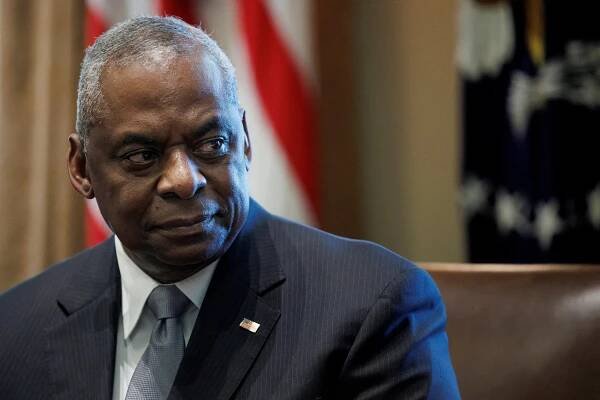 U.S. Secretary of Defense Lloyd Austin during a meeting at the White House