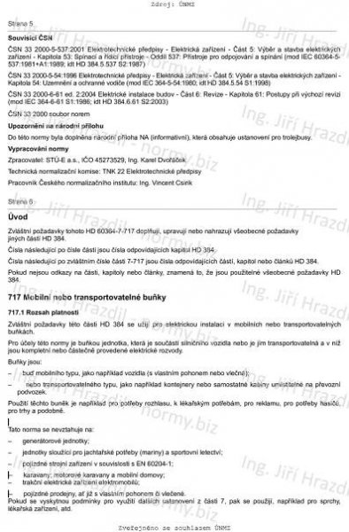 ČSN 33 2000-7-717 (332000) - Elektrické instalace budov - Část 7-717: Zařízení jednoúčelová a ve zvláštních objektech