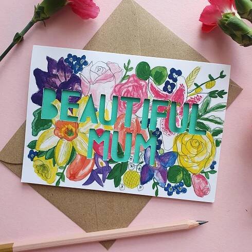 Beautiful Mum Paper cut Card
