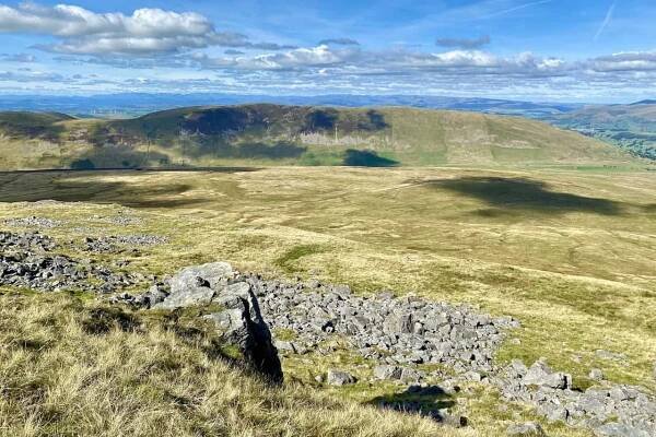 From The Crag on Great Coum, fantastic views towards Calf Top, which overlooks Barbondale. Calf Top is one of the Dales 30 mountains.