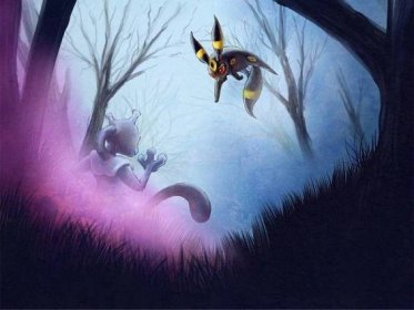 Umbreon Jumping In Forest Wallpaper