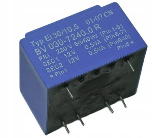 Transformátor 230V / 2x 12V 0,5VA EI30/10,5 BV030-7240.0 PULSE zalévaný _x1