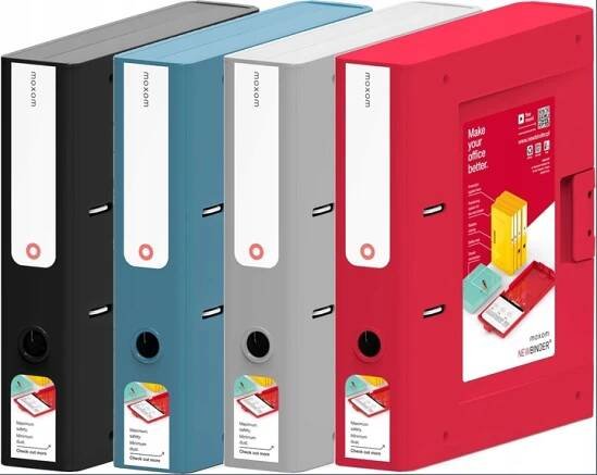 MOXOM - 4x Kancelářský plastový pořadač - A4 - NewBinder - 70 mm