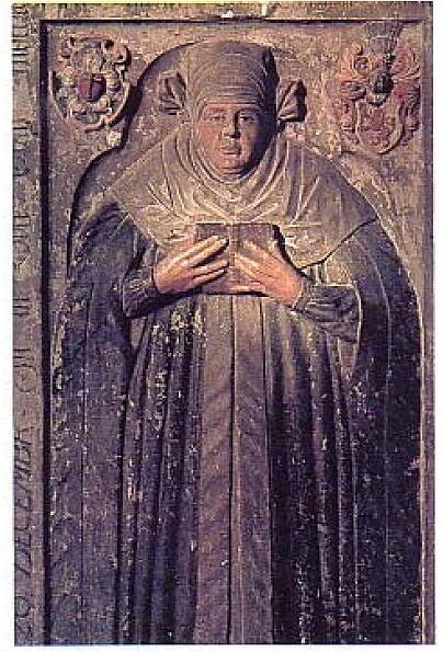 above and to the right (balancing Luther’s own shield to the left) on Katharina’s monumental grave plaque shown here.” 