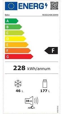 RDSA240K30WN CHLADNIČKA KOMBI BEKO