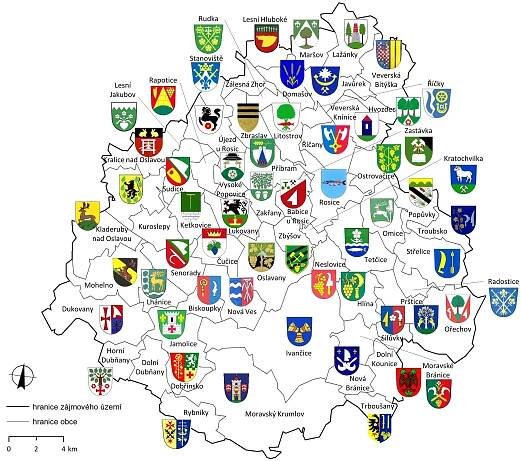 Digitální atlas zaniklých krajin - Symbolika regionů, míst a obcí