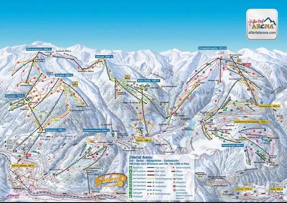 Zillertal arena mapka
