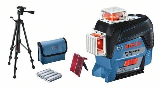 BOSCH Professional Čárový laser GLL 3-80 C BT 150 0.601.063.R01 (4 X AA)