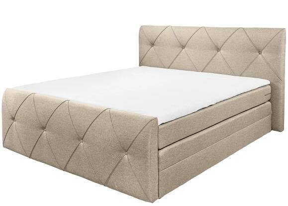 Postel boxspring CALGARY 2 - béžová, 180x200 cm