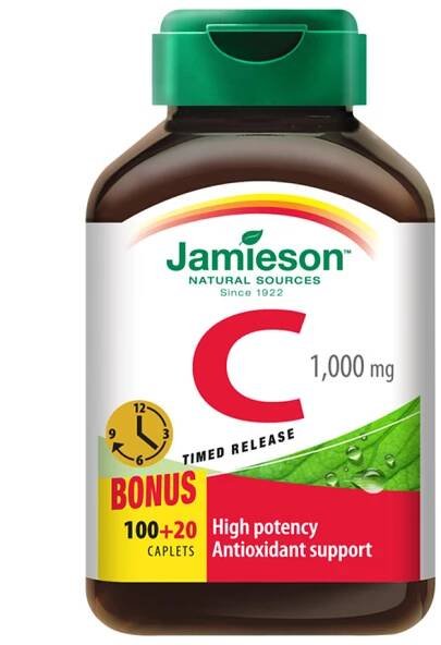 Jamieson Vitamín C 1000 mg 100+20 tablet s postupným uvolňováním