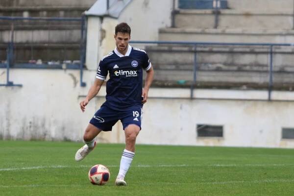 Fotbalista Zlína Lukáš Vraštil při čtvrtečním pohárovém zápase s Vyškovem. 
