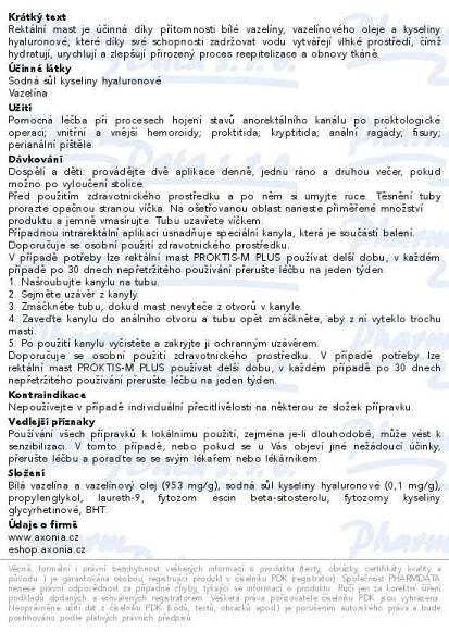 Proktis-M PLUS rektální mast 30g - Brněnská lékárna - Váš partner pro zdraví