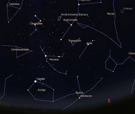Perseus chart with andromeda