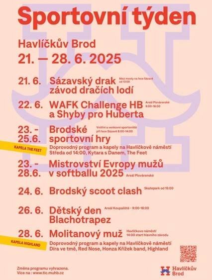 Havlíčkův Brod ožívá sportem: Brodské hry, akce pro děti i pro milovníky triků na koloběžkách a také evropský šampionát v softbalu mužů.