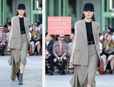Tailored Jacket Hems - Straight or Curved? | The Cutting Class. Ami, SS20, Paris. Longline sleeveless blazer style with crisp front edge.