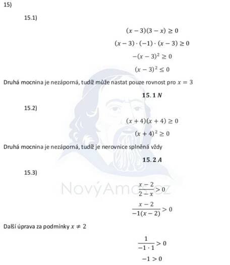 Didaktický test z matematiky - podzim 2023 - řešení úlohy 15