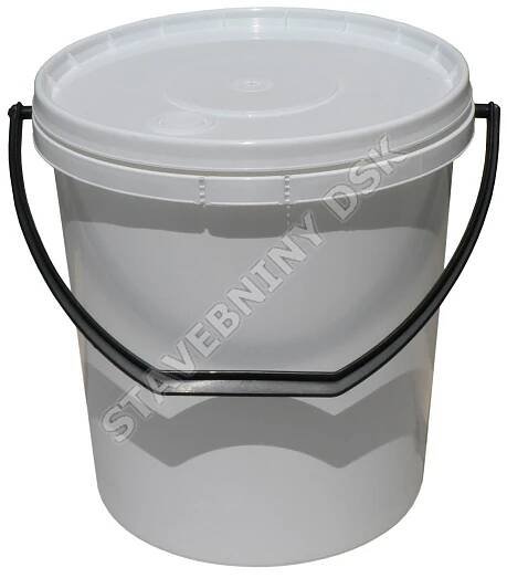 Kbelík 10l bílý PP s plast. ouškem a víkem s pojistkou | DSK stavebniny