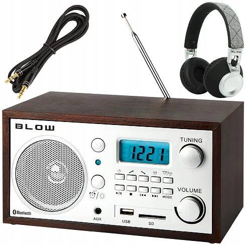 STAVEBNÍ KUCHYŇSKÉ RÁDIO BLUETOOTH PŘENOSNÉ RETRO LCD HODINY FM ANTÉNA USB Šířka výrobku 21 cm