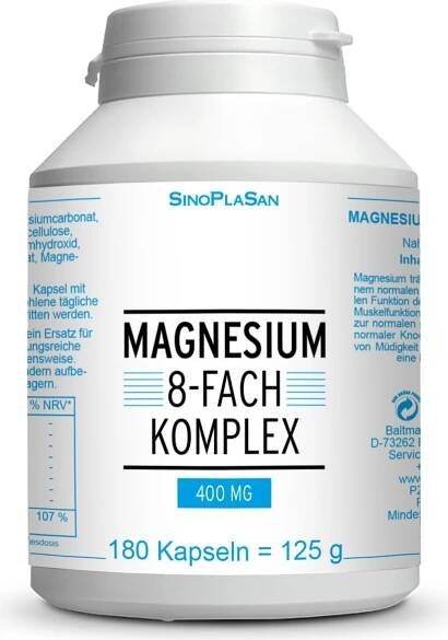 Hořčík 8x komplex 400 mg kapsle 180 kapslí