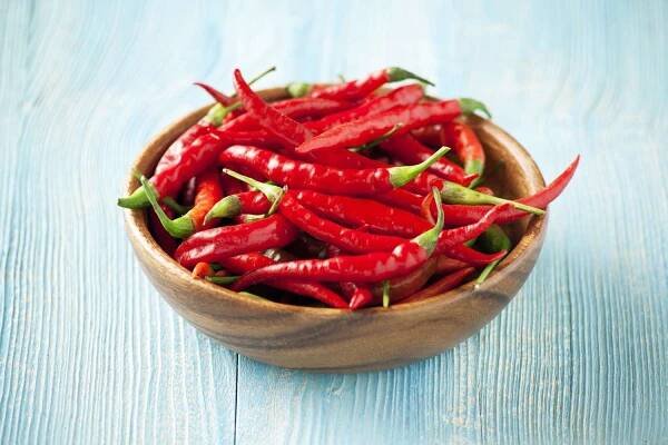 Cayenne peppers in a bowl