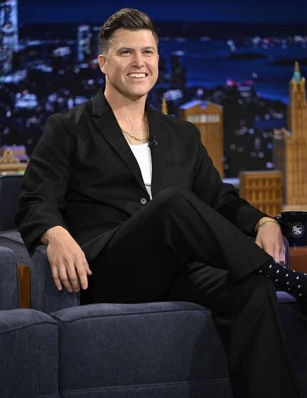 Colin Jost during an interview on THE TONIGHT SHOW STARRING JIMMY FALLON