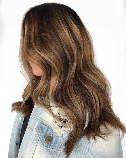 Long Brown Hair with Bronze Highlights