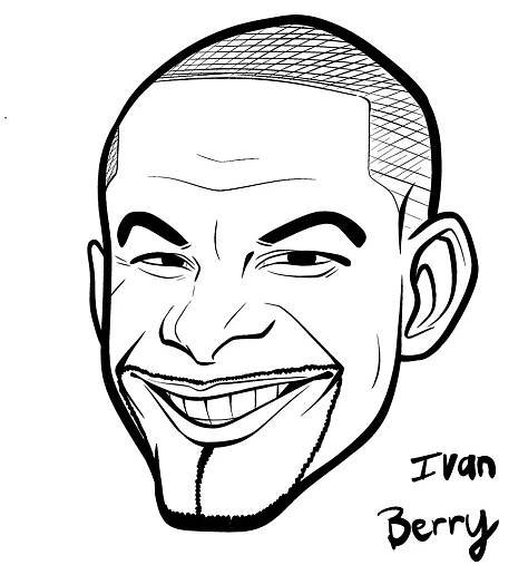 A smiling man with his hair cut low and a very thin goatee.