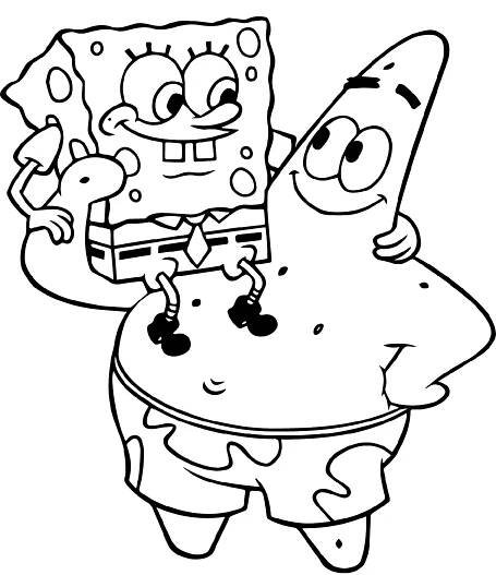 Spongebob na Patrikovi omalovánka