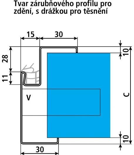 Ocelové zárubně YHKT - 75 / 600 mm zdění (těsnění, závěs OZ34) - NonstopStavebniny.cz