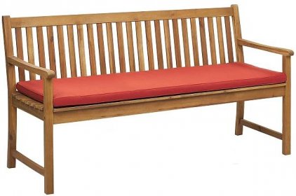 Zahradní lavice 160 cm VESTFOLD (dřevo) (tmavě červený podsedák)