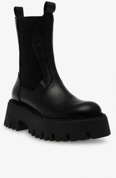 Steve Madden Černé dámské kožené kotníkové boty Steve Madden Obtain