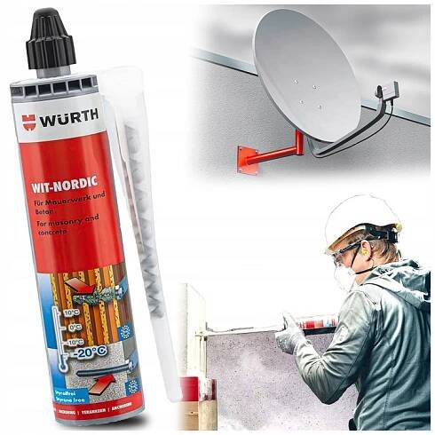 Chemická kotva Kotvící hmota pro injekci Betonu do zdi -20°C 300 ml WURTH