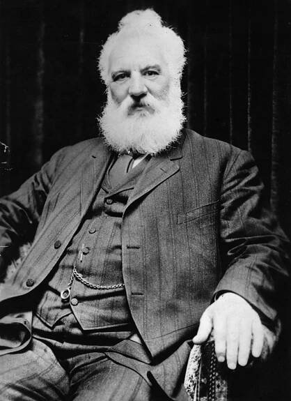 Scottish inventor Alexander Graham Bell ( 1847 - 1922 ) who invented the telephone. Bell was born in Edinburgh.