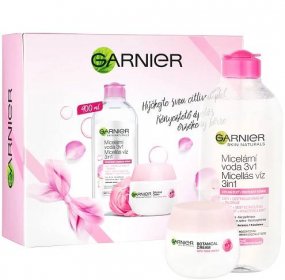Garnier Vánoční balíček Skin Rose Sensitive micelární voda + krém