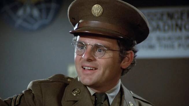 Radar smiles in his dress uniform in MASH