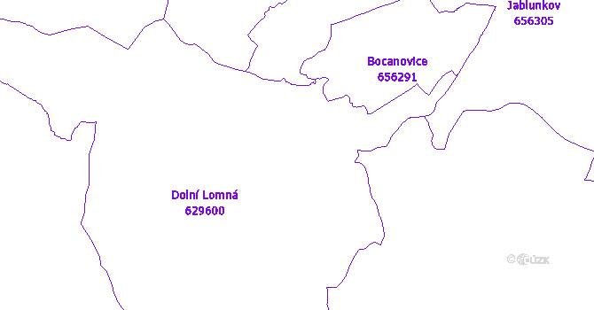 Katastrální mapa Dolní Lomná
