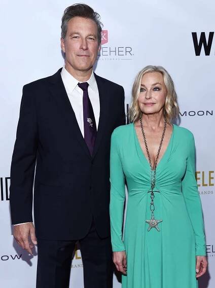 John Corbett (L) and Bo Derek arrive at the 2019 WildAid Gala