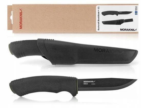 Odolný nůž pro lov lesů typu bushcraft MORA BlackBlade – ocel