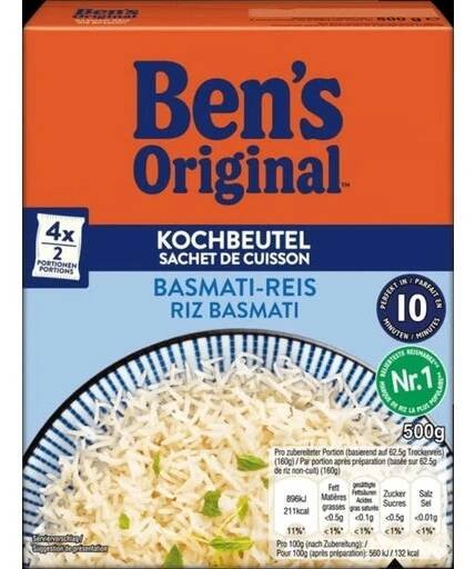 Ben's Original Basmati rýže v sáčku na vaření, 500 g