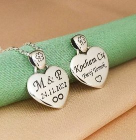 stříbrné srdíčko 925 Řetízek srdce dárek pro ni na Valentýna+GRAVÍROVÁNÍ