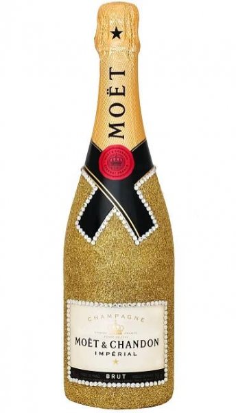 Moët Chandon Imperial Brut zdobený zlatými třpytkami