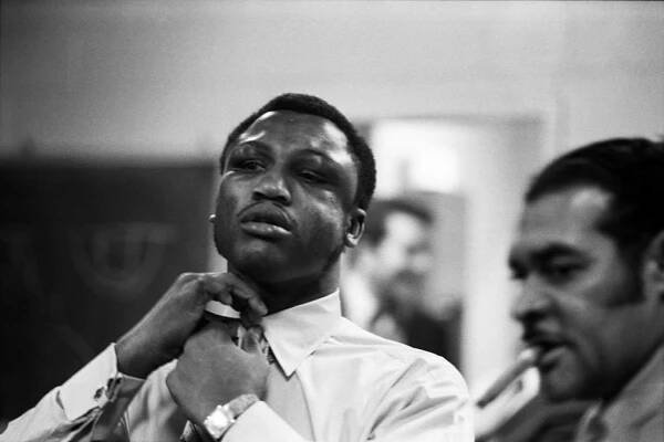 Joe Frazier, pictured in his dressing room after defeating Muhammad Ali on March 8, 1971.