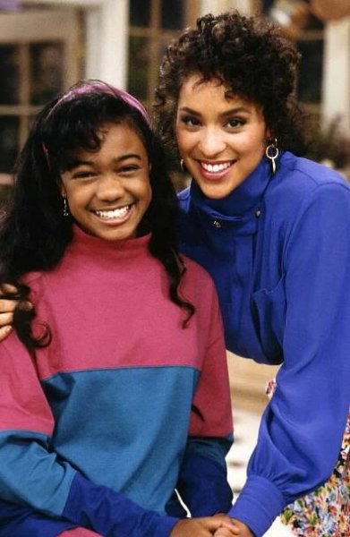 THE FRESH PRINCE OF BEL-AIR -- "Granny Gets Busy" Episode 5 -- Pictured: (l-r) Tatyana Ali as Ashley Banks, Karyn Parsons as Hilary Banks