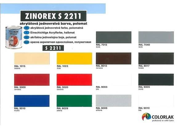 ZINOREX S 2211 | 14 odstínů k výběru | více variant velikosti balení