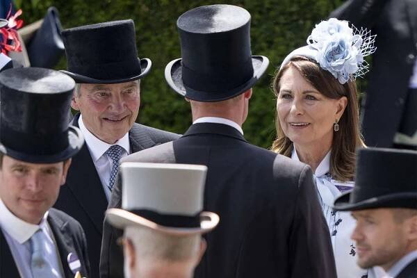 Carole Middleton and Michael Middleton with Prince William, Prince of Wales attend day two of Royal Ascot 2024