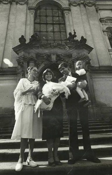 Marián Hošek, křtiny dcery Ludmily, 1978