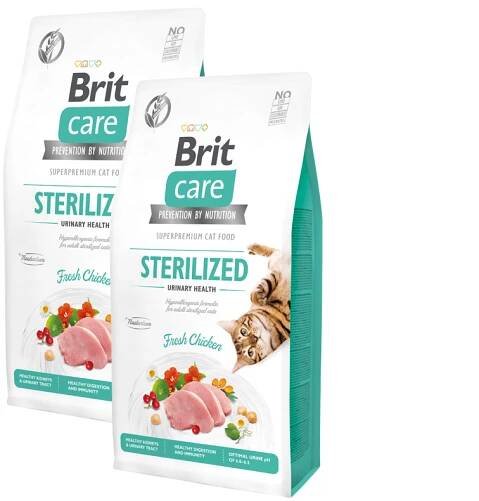 2x Brit Care Cat Grain-Free Sterilized Urinary Health 7kg