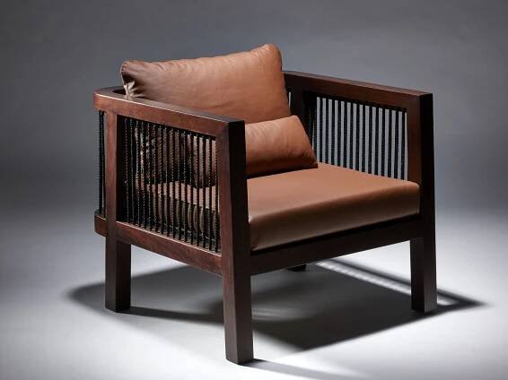 Leather armchair AUGUSTE REDA AMALOU DESIGN